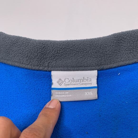 Columbia Sweatshirt Mens XXL Gray Blue Klamath Range II Half Zip Fleece Pullover - Picture 3 of 10